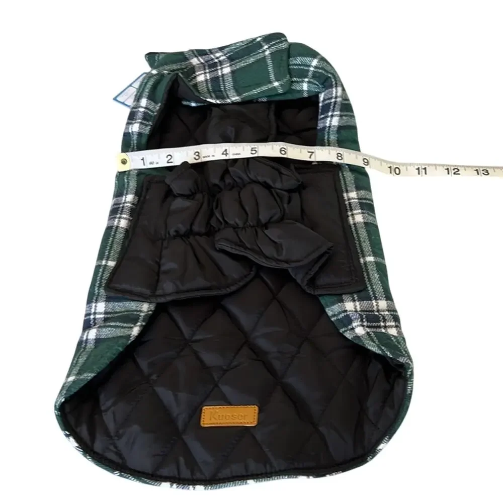 Reversible Quilted and Plaid Dog Jacket Size Medium NWT Flannel